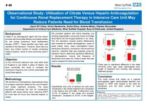 48 Observational Study Utilisation of Citrate Versus Heparin