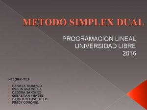 Metodo simplex dual