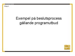 Bilaga 4 Exempel p beslutsprocess gllande programutbud Bakgrund