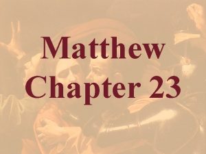 Matthew 23 1 12