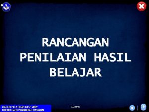 RANCANGAN PENILAIAN HASIL BELAJAR MATERI PELATIHAN KTSP 2009