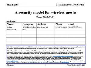 March 2005 doc IEEE 802 11 050172 r