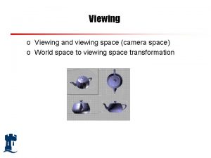 Viewing o Viewing and viewing space camera space