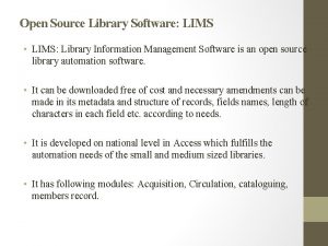 Lims library software