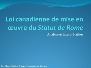 Loi canadienne de mise en uvre du Statut