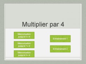 Multiplier par 4 Mmorisation jusqu 5 x 4