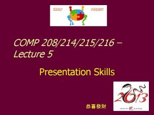 COMP 208214215216 Lecture 5 Presentation Skills Aims To