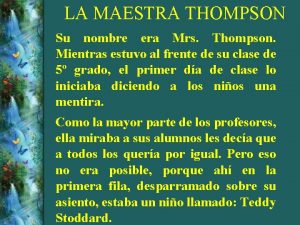 Maestra thompson