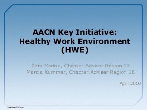 Aacn healthy work environment