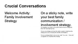 Crucial conversations role play exercises