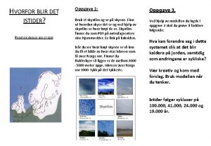 HVORFOR BLIR DET ISTIDER PRAKTISK VELSE OM ISTIDER