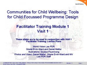 Communities for Child Wellbeing Tools for Child Focussed