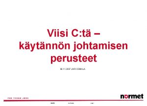 Viisi C t kytnnn johtamisen perusteet 06 11