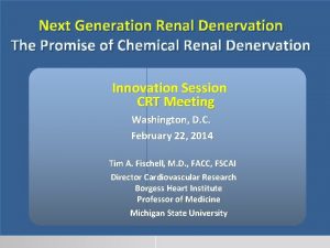 Next Generation Renal Denervation The Promise of Chemical