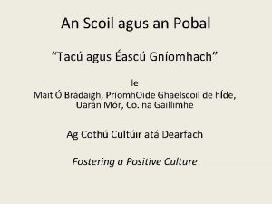 An Scoil agus an Pobal Tac agus asc