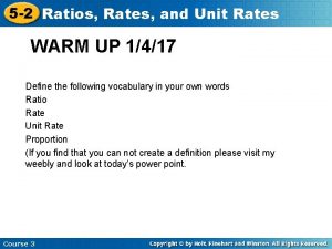 5 2 Ratios Rates and Unit Rates WARM