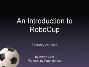 An Introduction to Robo Cup February 24 2004