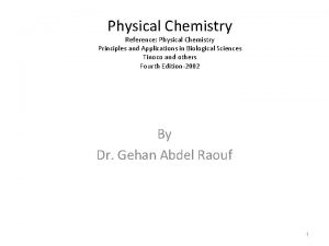 Physical Chemistry Reference Physical Chemistry Principles and Applications