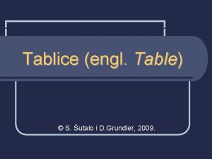 Tablice engl Table S utalo i D Grundler