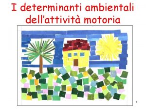 I determinanti ambientali dellattivit motoria 1 La transizione