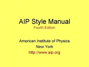 Aip style manual