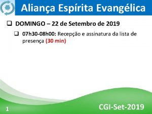 Aliana Esprita Evanglica q DOMINGO 22 de Setembro