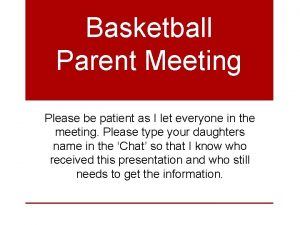 Basketball parent meeting letter