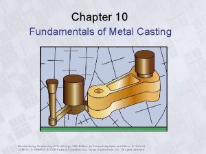 Chapter 10 Fundamentals of Metal Casting Manufacturing Engineering