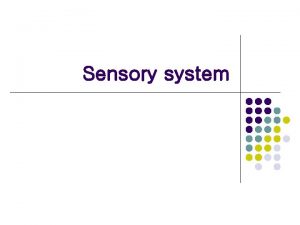 Sensory system Sensory system The sensory system is