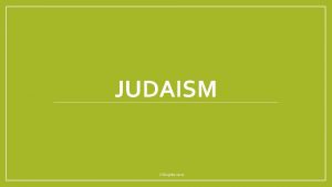 JUDAISM CQuigley 2017 History Judaism People is one