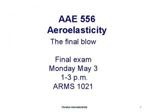 AAE 556 Aeroelasticity The final blow Final exam