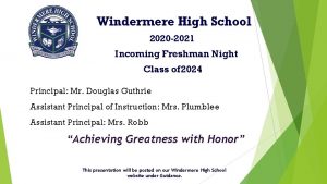 Windermere high school principal