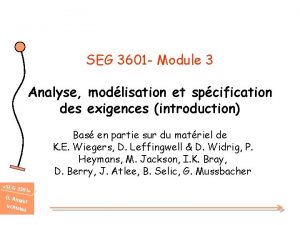 SEG 3601 Module 3 Analyse modlisation et spcification