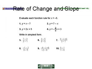 Unit 6 lesson 1 rate of change and slope