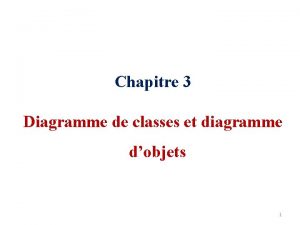 Chapitre 3 Diagramme de classes et diagramme dobjets