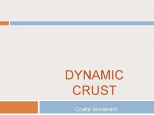 DYNAMIC CRUST Crustal Movement Inside the Earth q
