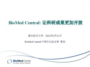 Bio Med Central Bio Med Central q Plant