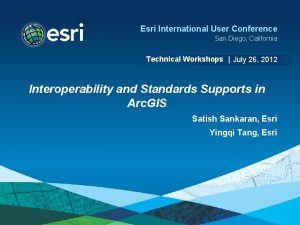 Esri International User Conference San Diego California Technical