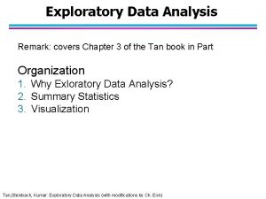 Exploratory Data Analysis Remark covers Chapter 3 of