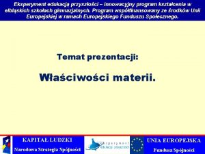 Eksperyment edukacj przyszoci innowacyjny program ksztacenia w elblskich