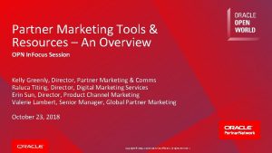 Partner Marketing Tools Resources An Overview OPN In