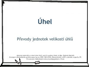 Převody úhlových jednotek