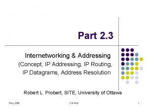 Part 2 3 Internetworking Addressing Concept IP Addressing