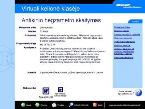 Antikinio hegzametro skaitymas Mokymosi sritis Amius Udaviniai Programin