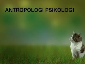ANTROPOLOGI PSIKOLOGI A Antropologi dan Psikologi Antropologi Psikologi