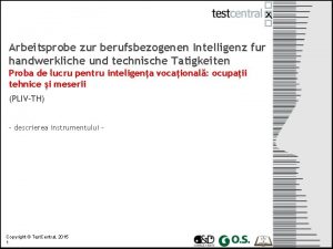 Arbeitsprobe zur berufsbezogenen Intelligenz fur handwerkliche und technische