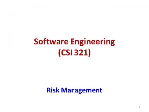 Risk information sheet in software engineering