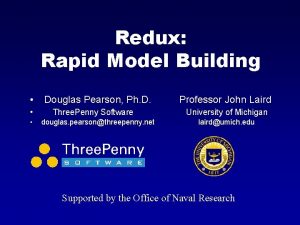 Redux Rapid Model Building Douglas Pearson Ph D