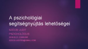 Szécsi judit pszichológus