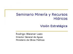 Seminario Minera y Recursos Hdricos Visin Estratgica Rodrigo